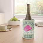 Wild-West Cowgirl Vibes with Hat Typography Pink and Green Wine Chiller Gallery Image 4