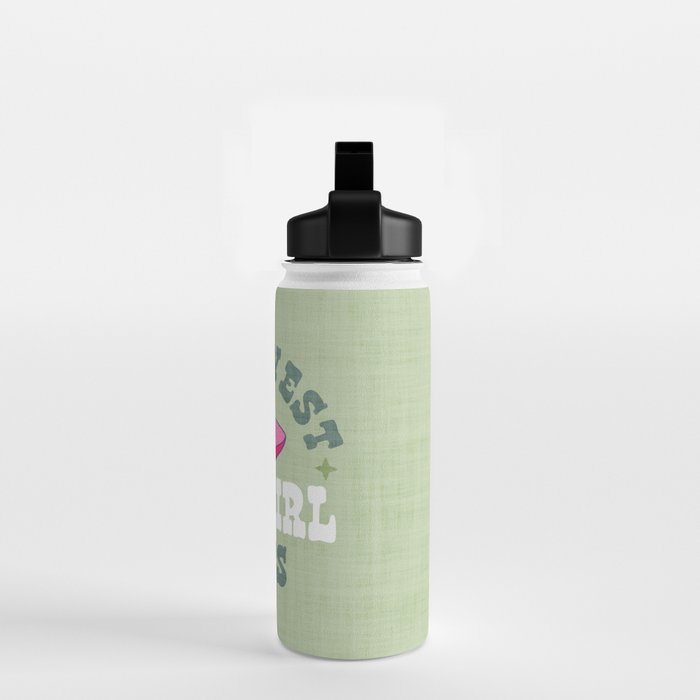 Wild-West Cowgirl Vibes with Hat Typography Pink and Green Water Bottle Gallery Image 2
