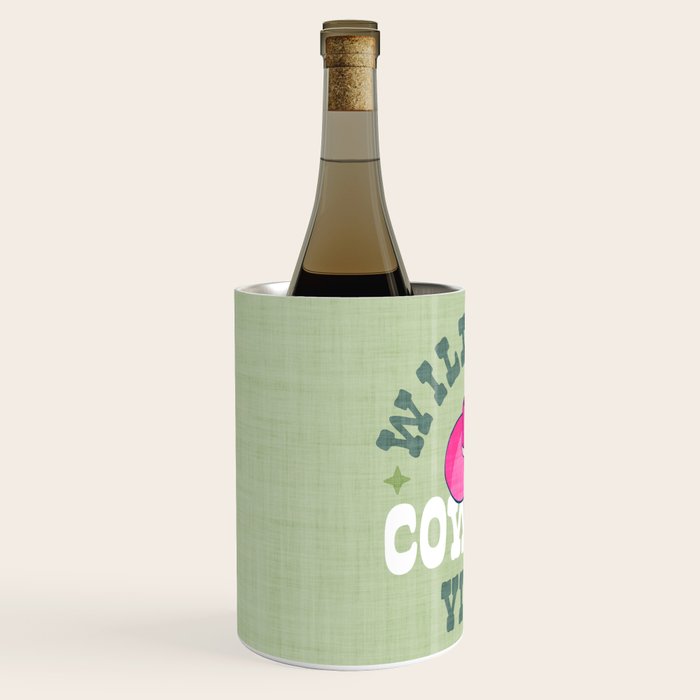 Wild-West Cowgirl Vibes with Hat Typography Pink and Green Wine Chiller Gallery Image 2