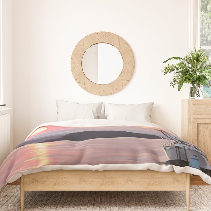 Smooth Sailboat Sunset Duvet Cover Gallery Image 3