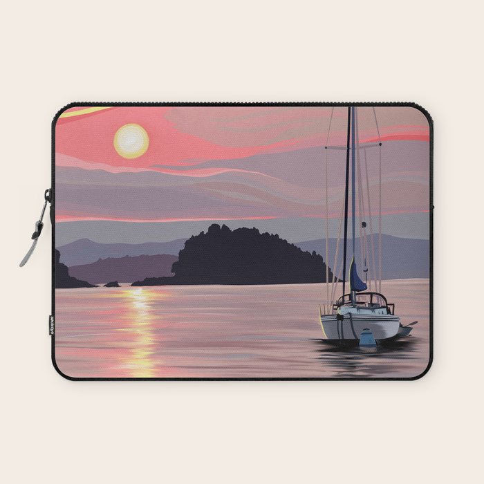 Smooth Sailboat Sunset Laptop Sleeve Gallery Image 1