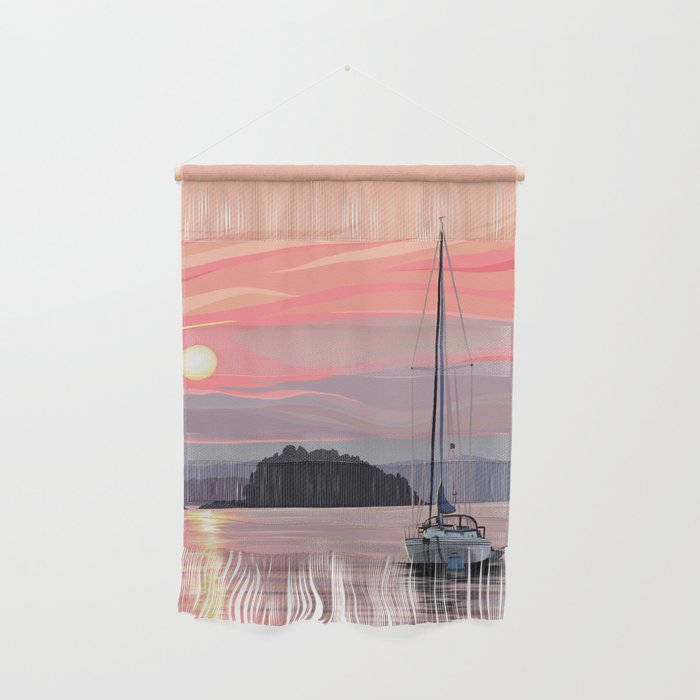 Smooth Sailboat Sunset Wall Hanging Gallery Image 1