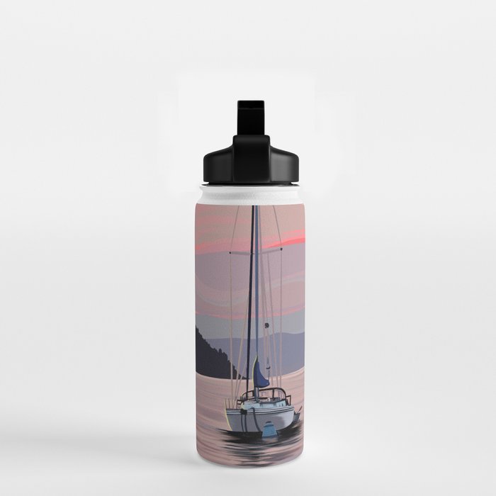 Smooth Sailboat Sunset Water Bottle Gallery Image 2