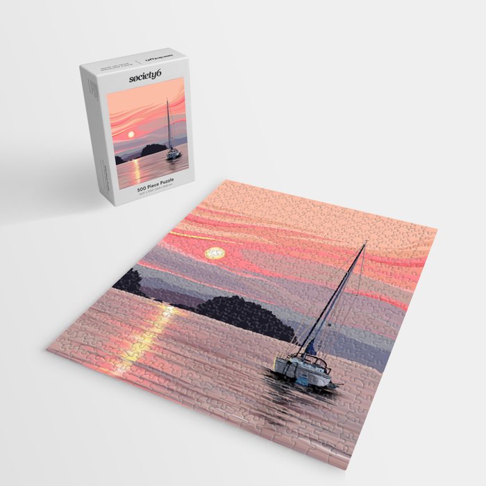 Smooth Sailboat Sunset Jigsaw Puzzle Gallery Image 2