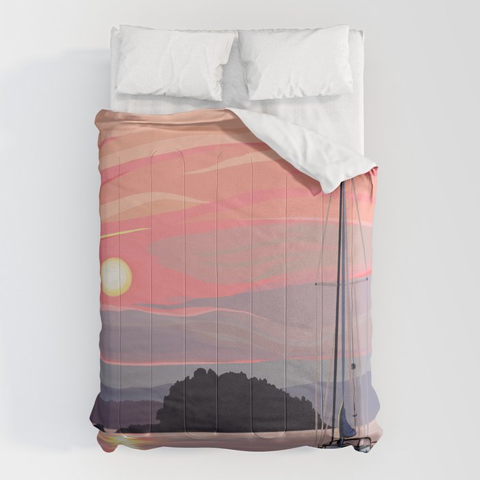 Smooth Sailboat Sunset Comforter Gallery Image 6