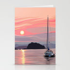 Smooth Sailboat Sunset Stationery Card Gallery Image 2
