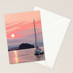 Smooth Sailboat Sunset Stationery Card Gallery Image 2