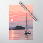 Smooth Sailboat Sunset Wrapping Paper Gallery Image 1