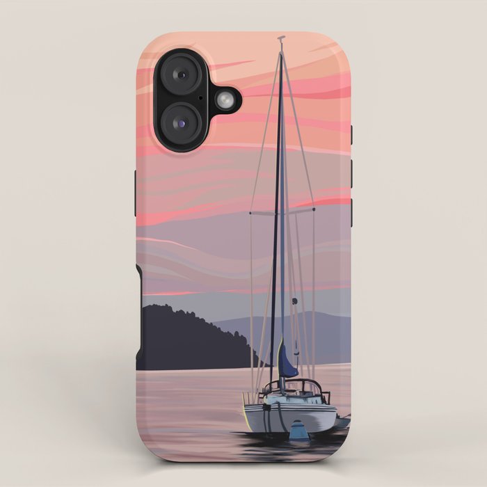 Smooth Sailboat Sunset iPhone Case Gallery Image 1
