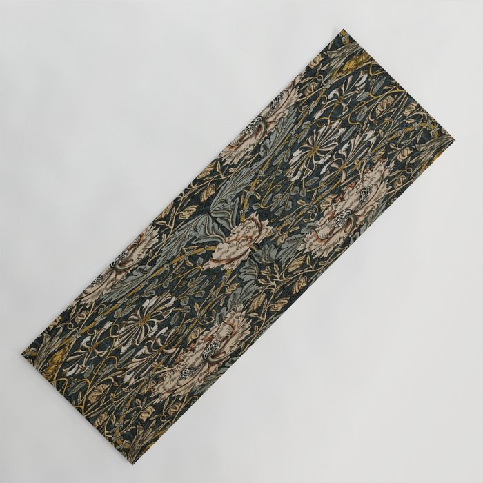 William Morris floral, honeysucklea Yoga Mat Gallery Image 1