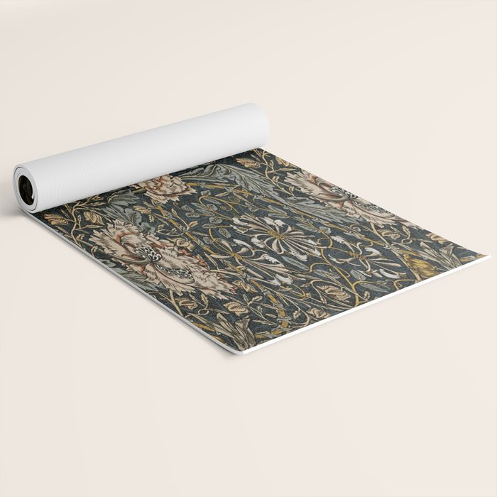 William Morris floral, honeysucklea Yoga Mat Gallery Image 2