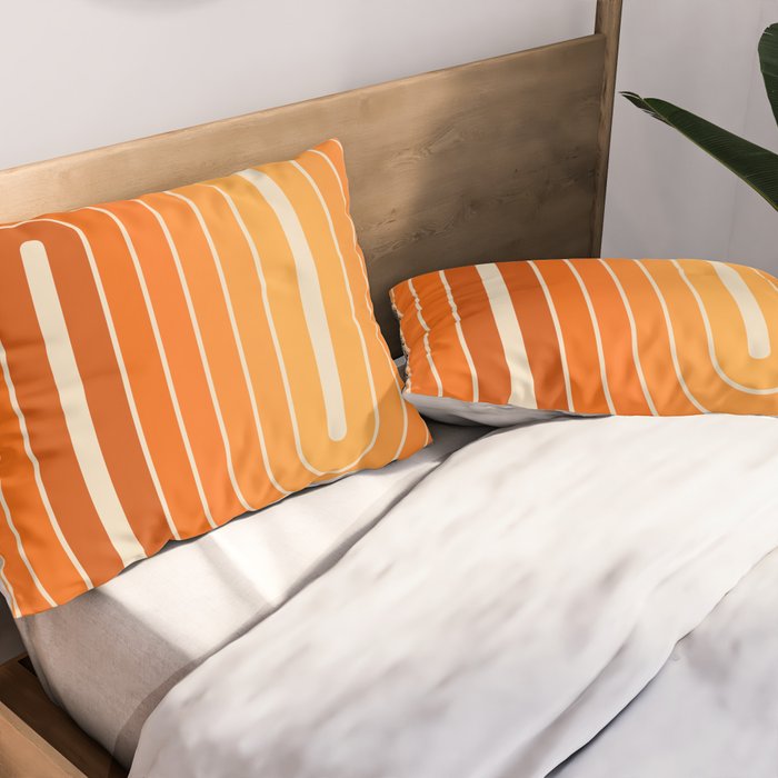 70s Retro Vintage Style Minimal Design 553 Pillow Sham Gallery Image 2
