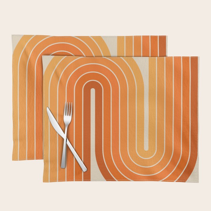 70s Retro Vintage Style Minimal Design 553 Placemat Gallery Image 1