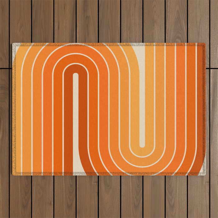 70s Retro Vintage Style Minimal Design 553 Outdoor Rug Gallery Image 1