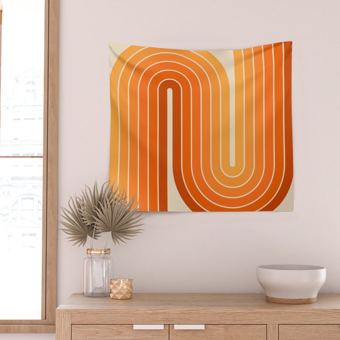 70s Retro Vintage Style Minimal Design 553 Wall Tapestry Gallery Image 2