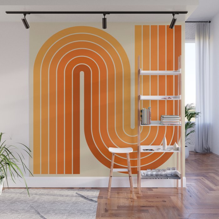 70s Retro Vintage Style Minimal Design 553 Wall Mural Gallery Image 1