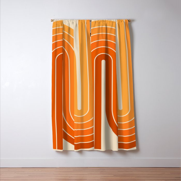 70s Retro Vintage Style Minimal Design 553 Window Curtain Gallery Image 3