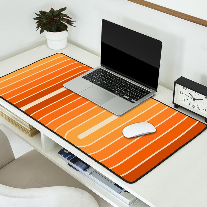 70s Retro Vintage Style Minimal Design 553 Desk Mat Gallery Image 2