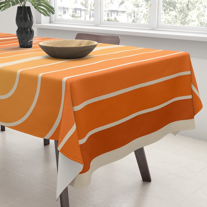 70s Retro Vintage Style Minimal Design 553 Tablecloth Gallery Image 3