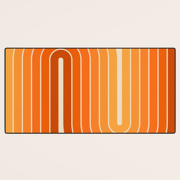 70s Retro Vintage Style Minimal Design 553 Desk Mat Gallery Image 3