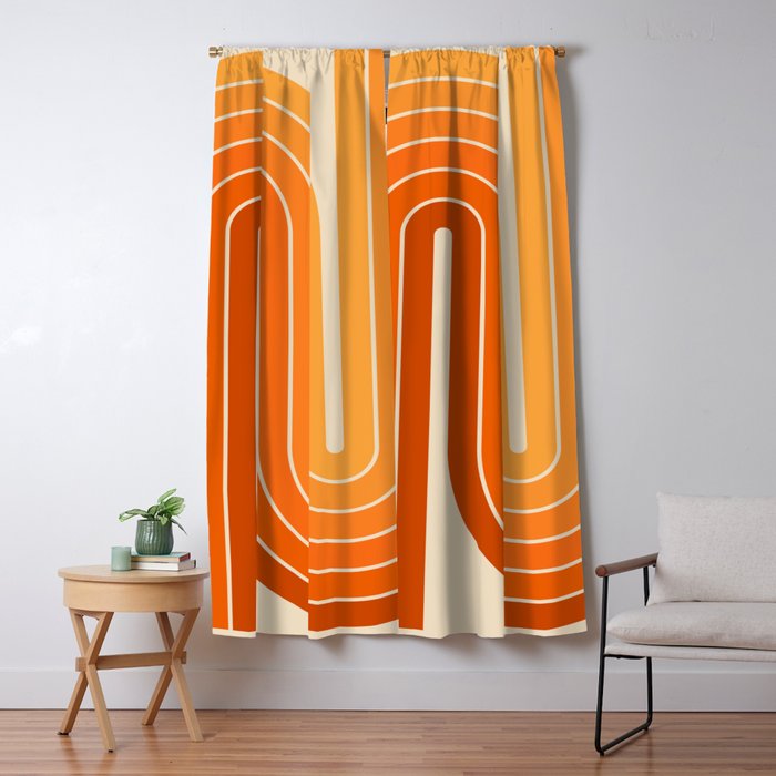70s Retro Vintage Style Minimal Design 553 Window Curtain Gallery Image 5