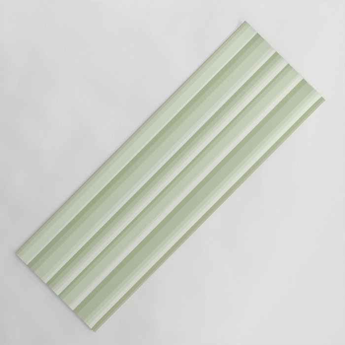 Classic Stripes XXI - Pastel Natural Green Yoga Mat Gallery Image 1