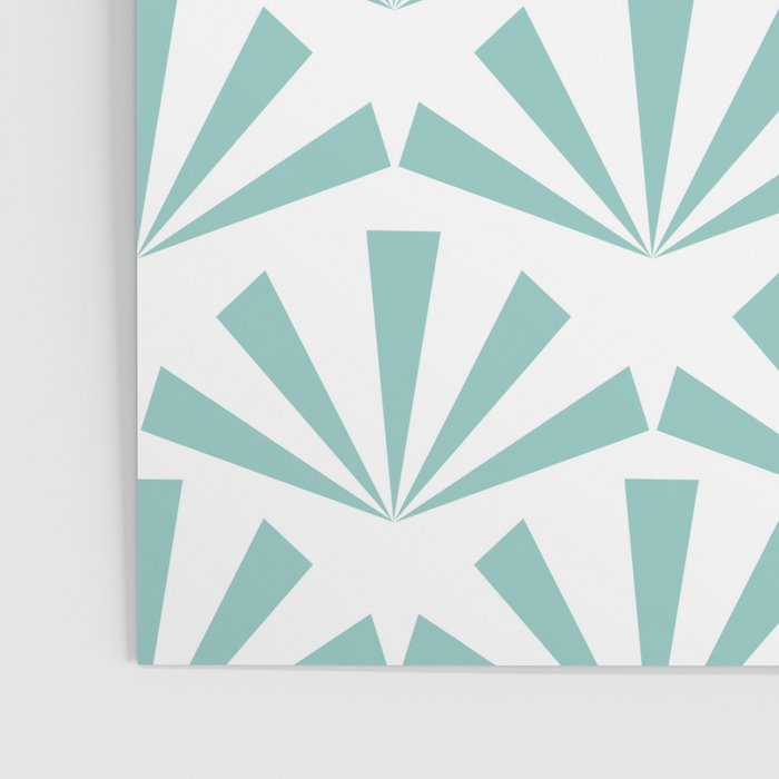 Light teal mid century modern sun pattern Poster Gallery Image 3