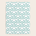 Light teal mid century modern sun pattern Poster Gallery Image 4