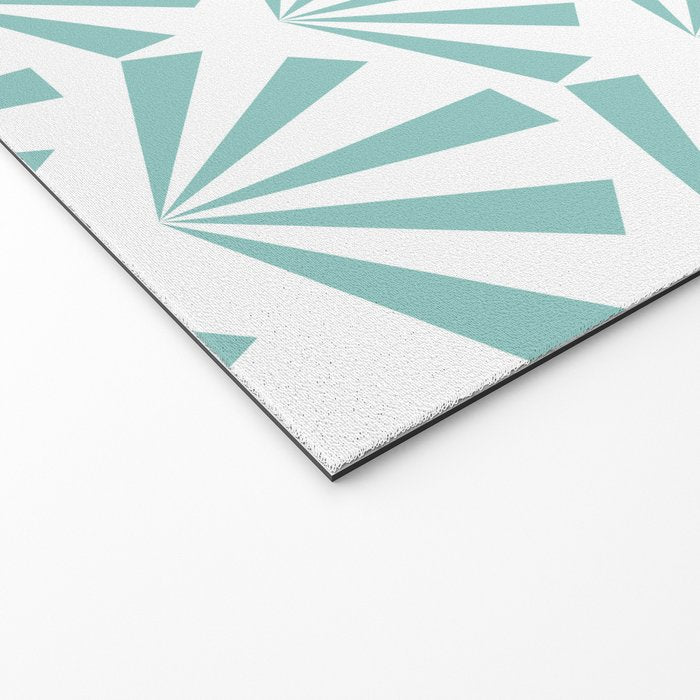 Light teal mid century modern sun pattern Welcome Mat Gallery Image 2