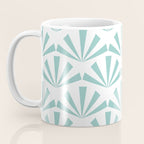 Light teal mid century modern sun pattern Coffee Mug Gallery Image 3