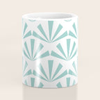 Light teal mid century modern sun pattern Coffee Mug Gallery Image 4