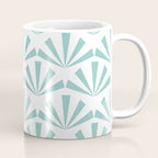 Light teal mid century modern sun pattern Coffee Mug Gallery Image 1