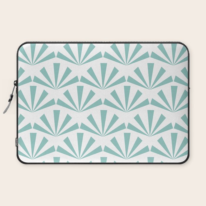 Light teal mid century modern sun pattern Laptop Sleeve Gallery Image 2