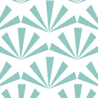 Light teal mid century modern sun pattern Coffee Mug Gallery Image 2