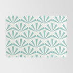 Light teal mid century modern sun pattern Rug Gallery Image 2