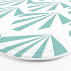 Light teal mid century modern sun pattern Bath Mat Gallery Image 3