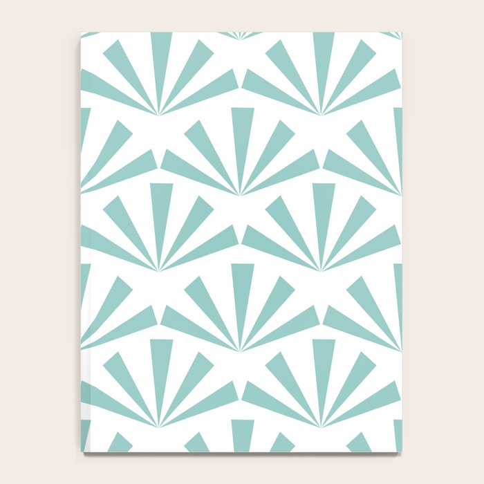 Light teal mid century modern sun pattern Notebook Gallery Image 4