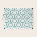 Light teal mid century modern sun pattern Laptop Sleeve Gallery Image 1