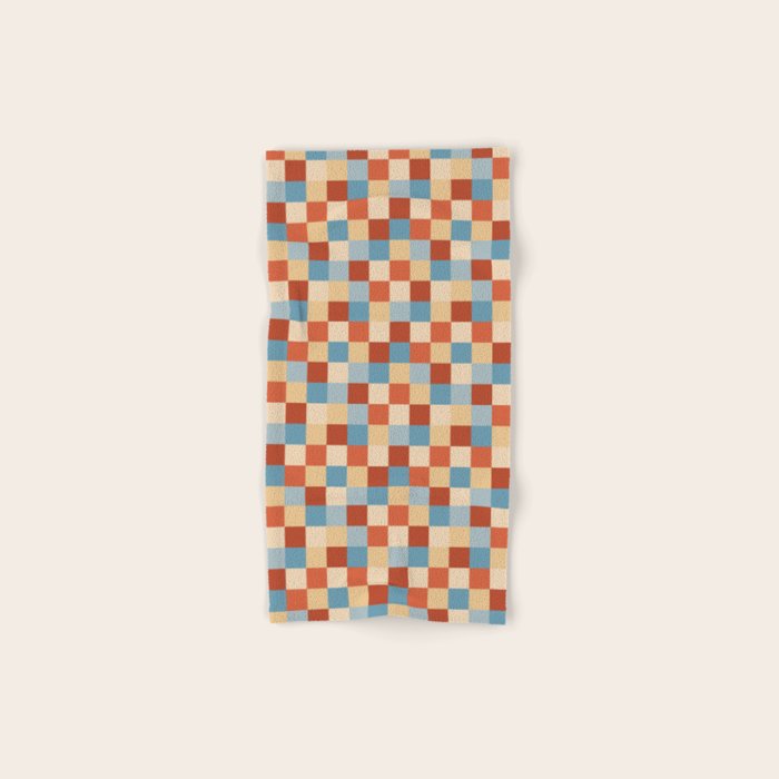 Bold Retro Checks Pattern - Small XX Bath Towel Gallery Image 1