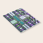 Aqua and Green Art Deco Stained Glass Design Notebook Gallery Image 3