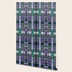 Aqua and Green Art Deco Stained Glass Design Wallpaper Gallery Image 2