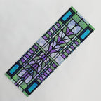 Aqua and Green Art Deco Stained Glass Design Yoga Mat Gallery Image 1