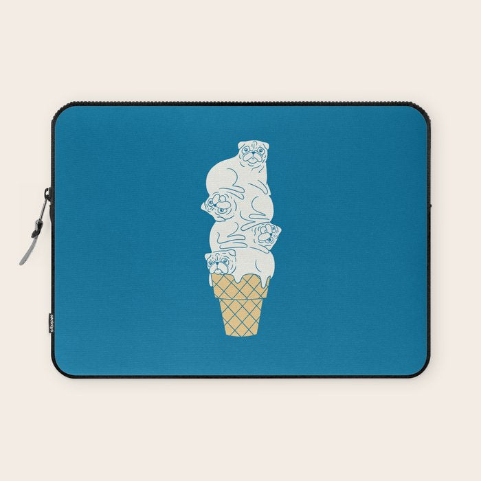Pug Ice Cream Laptop Sleeve Gallery Image 1