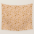 Zodiac Sun and Star Print in Cream Wall Tapestry Gallery Image 4