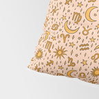 Zodiac Sun and Star Print in Cream Pillow Sham Gallery Image 4
