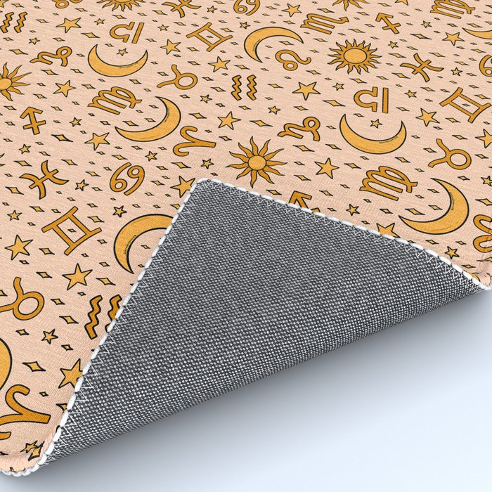 Zodiac Sun and Star Print in Cream Rug Gallery Image 4