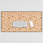 Zodiac Sun and Star Print in Cream Desk Mat Gallery Image 1