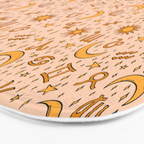Zodiac Sun and Star Print in Cream Bath Mat Gallery Image 3