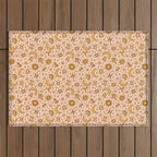 Zodiac Sun and Star Print in Cream Outdoor Rug Gallery Image 1