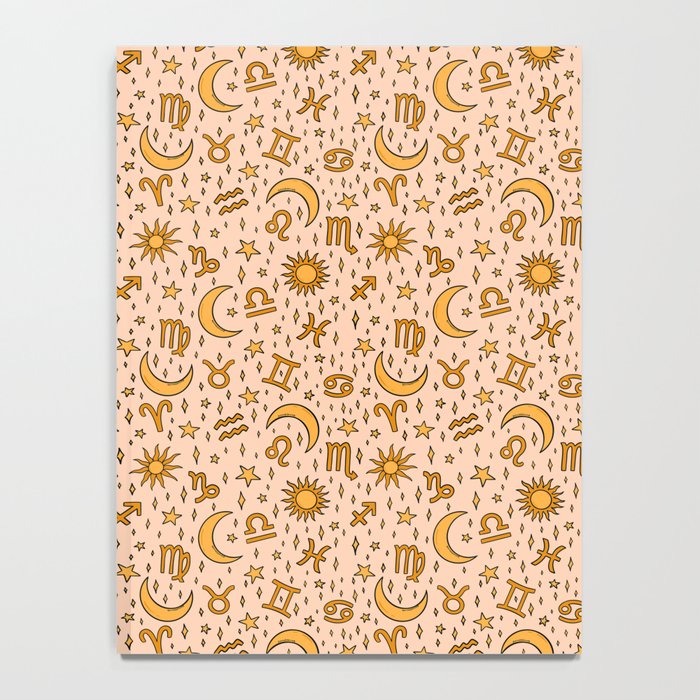 Zodiac Sun and Star Print in Cream Notebook Gallery Image 4